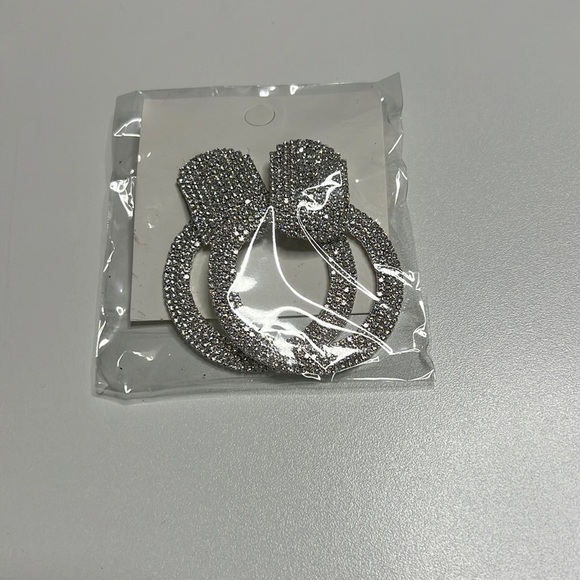 Circle Rhinestone Earrings Shiny Crystal Fashion Earrings - Picture 8 of 8